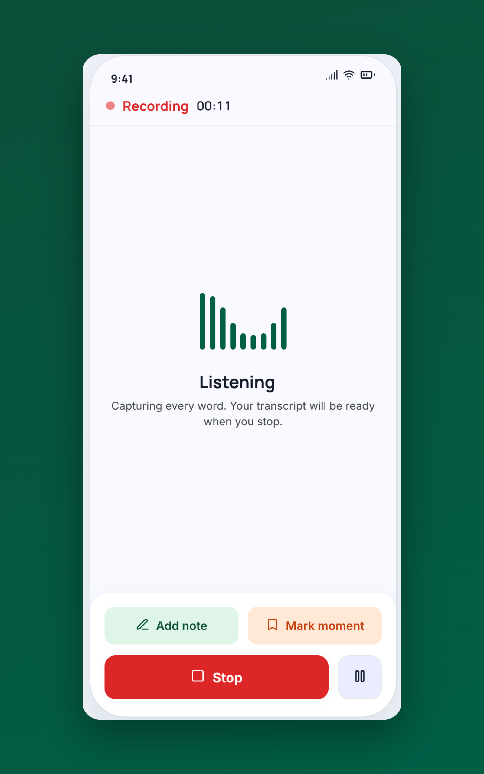 ReCorde recording screen